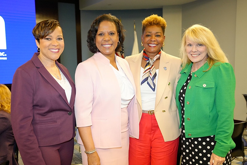 Helena Duncan (second from left), CEO of the Business Council of Alabama, was the featured speaker at the WBC luncheon on April 18